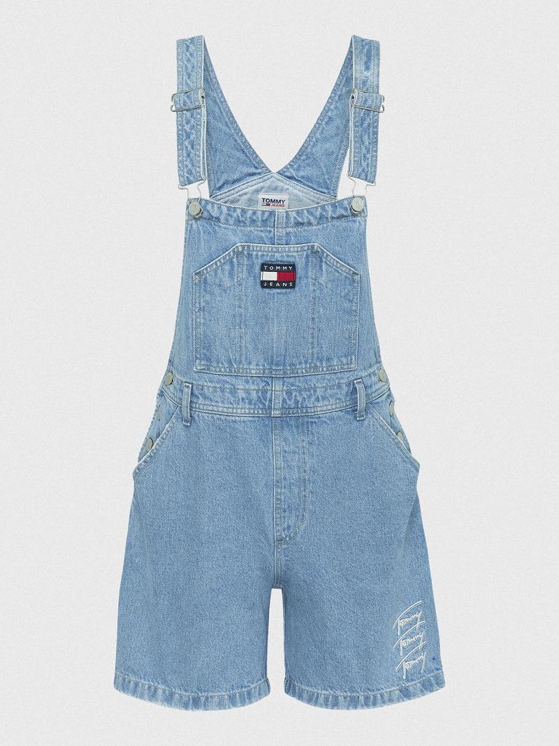 Női Tommy Hilfiger Denim Overall Rövid Szoknya Kék | HU 325MQZ